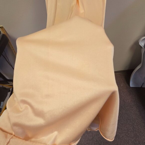 Vintage S Peach Lace-Trimmed Full-Length Nightgown Tie-Back Glam Sexy Romantic - Picture 10 of 14